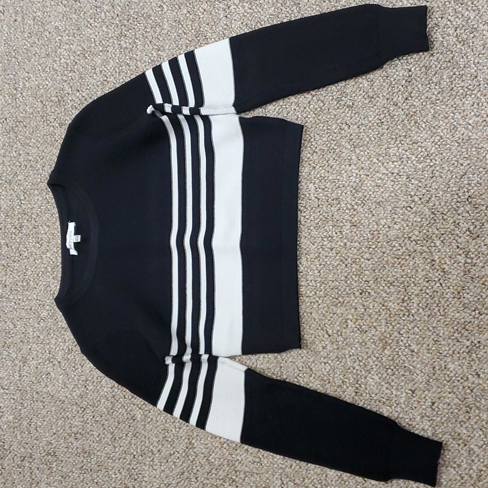 Lucy Paris Black and White Striped Sweater